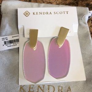 Kendra Scott Aragon Gold Earrings Dichroic Glass